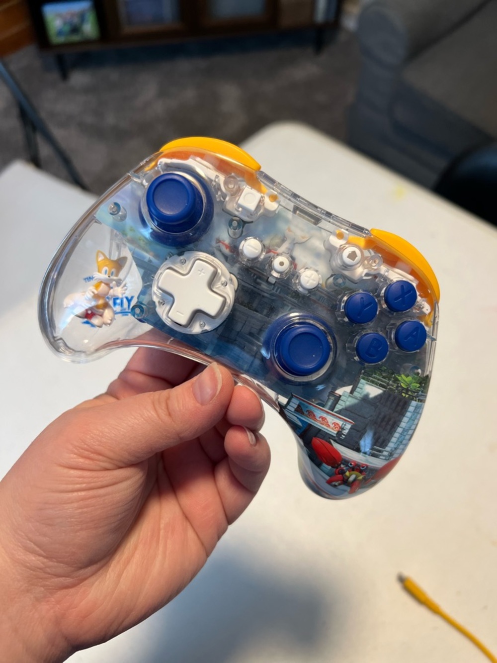Retro Clear Wireless Switch Controller - Sonic Tails